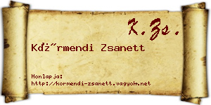 Körmendi Zsanett névjegykártya