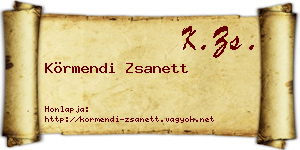 Körmendi Zsanett névjegykártya
