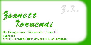 zsanett kormendi business card